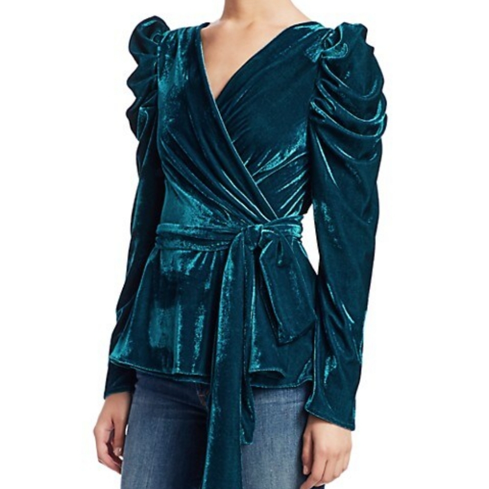 PatBo velvet wrap top